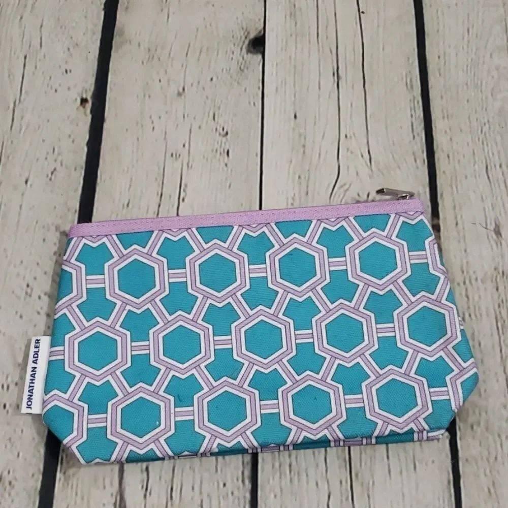 Clinique Jonathan Adler Blue Abstract Makeup Bag